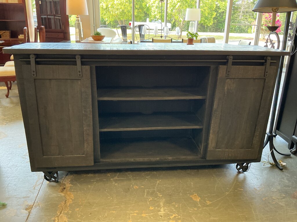 Grey Barn Door Console