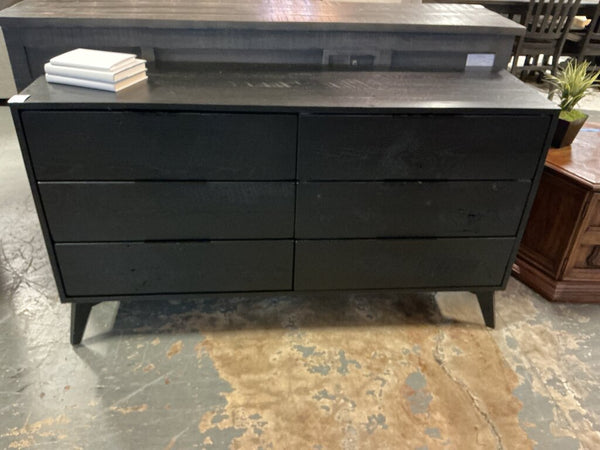 Amish Modern 6 Drawer Dresser- Black