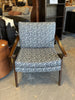 Haverty's Blue Pattern Accent Chair (Wood Arm)