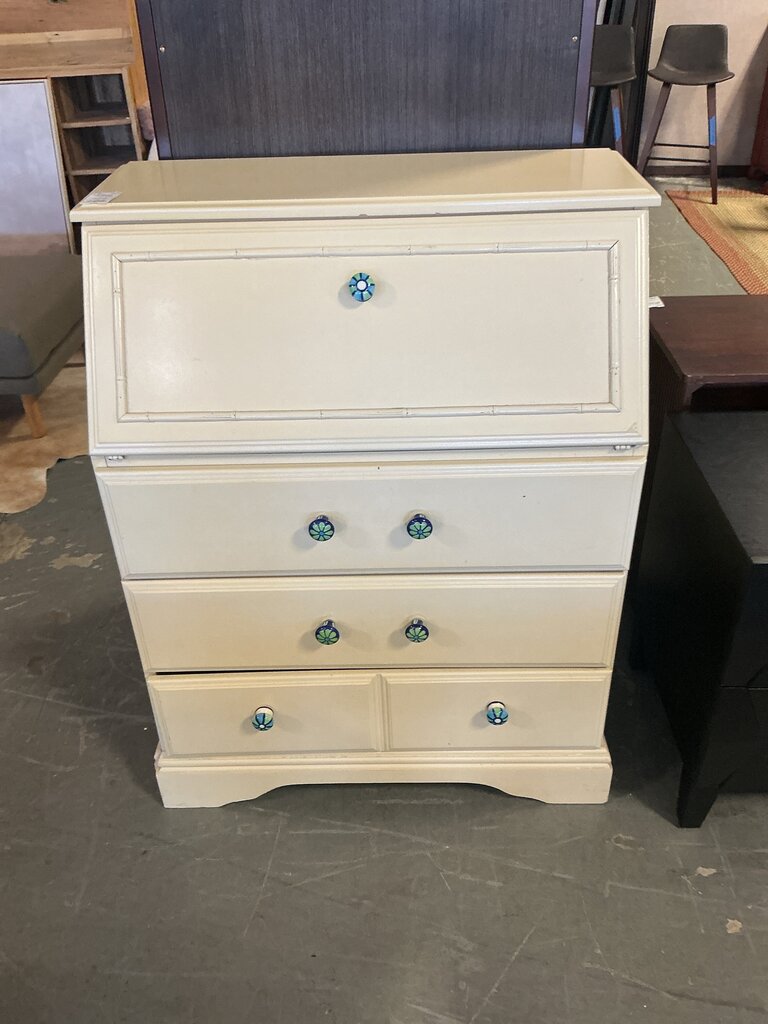 Cream Secretary w/ Ceramic Knobs