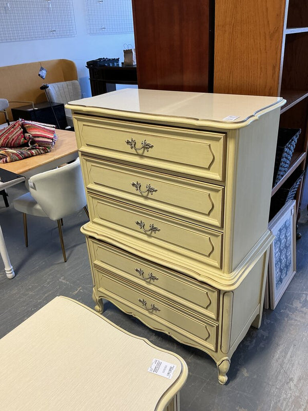 Cream & Gold Trim French Provincial Chest of Drawers