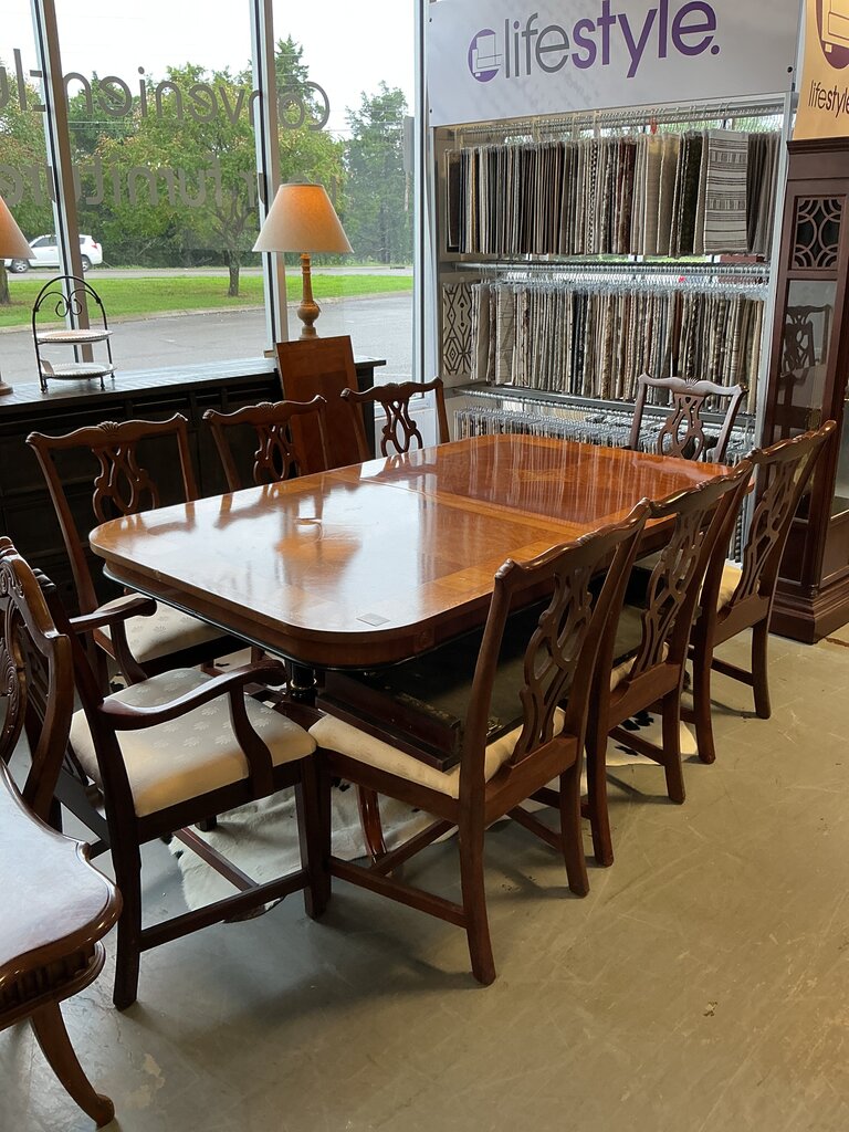 Dining Set (Table + 10 Chairs + 2 Leaves) As-is