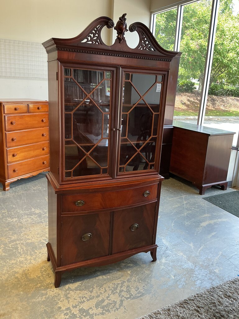 Antique Dark Wood Hutch