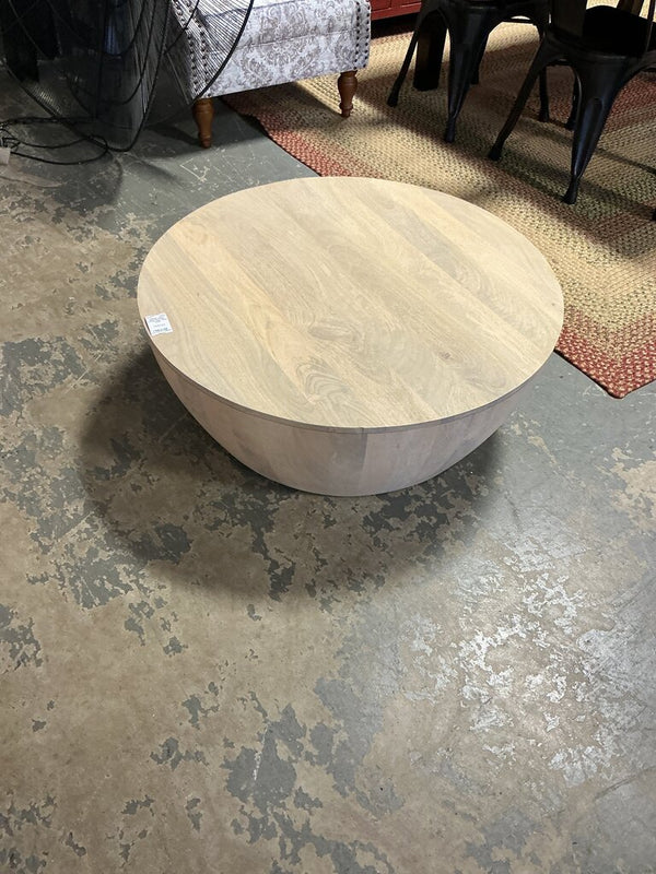 Elmbrook Drum Coffee Table- White Wash