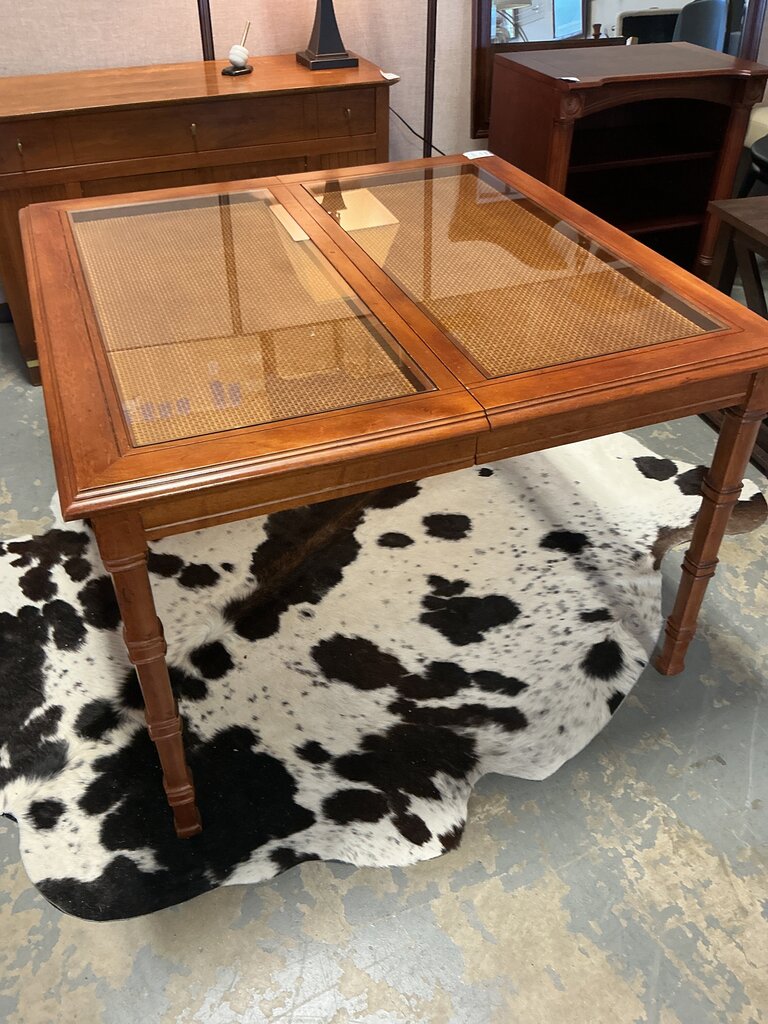 Glass Top Dining Table w/ Leaf