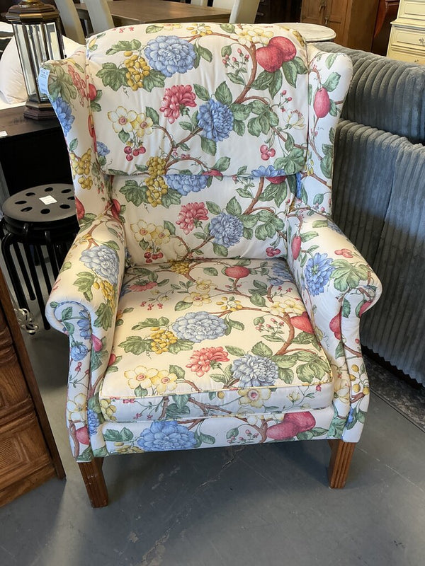 Floral Wingback Chair