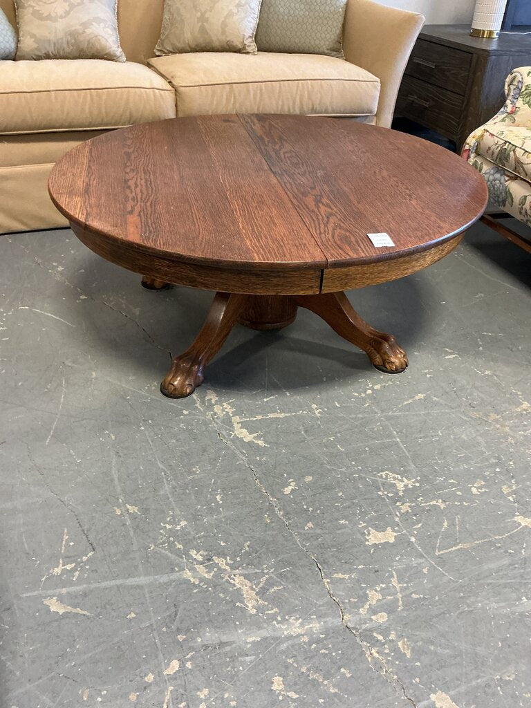 Vintage Round Claw Foot Coffee Table