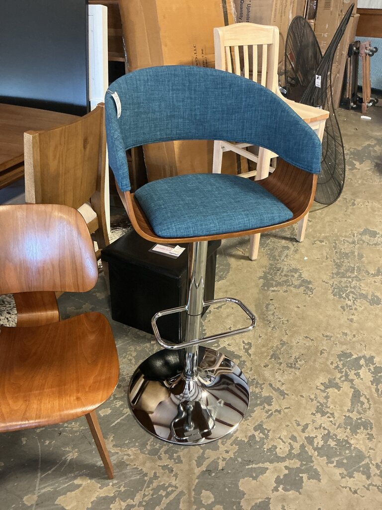 Lowell Adjustable Bar Stool- Navy