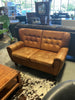 German MCM Leather Wingback Loveseat