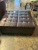 Harrison Faux Leather Storage Ottoman- Chocolate Brown (As-Is, Tear)