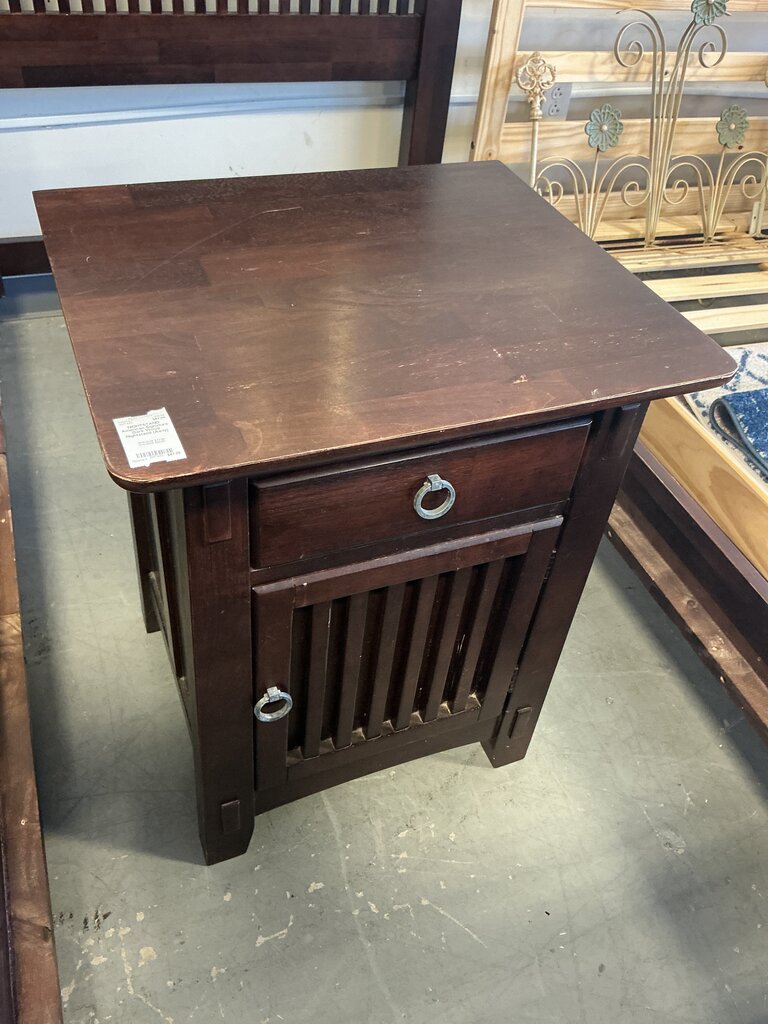 American Signature Dark Wood Nightstand (As-Is)