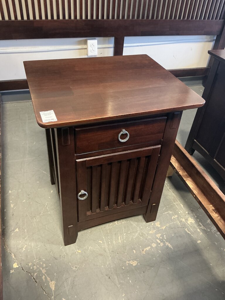 American Signature Dark Wood Nightstand