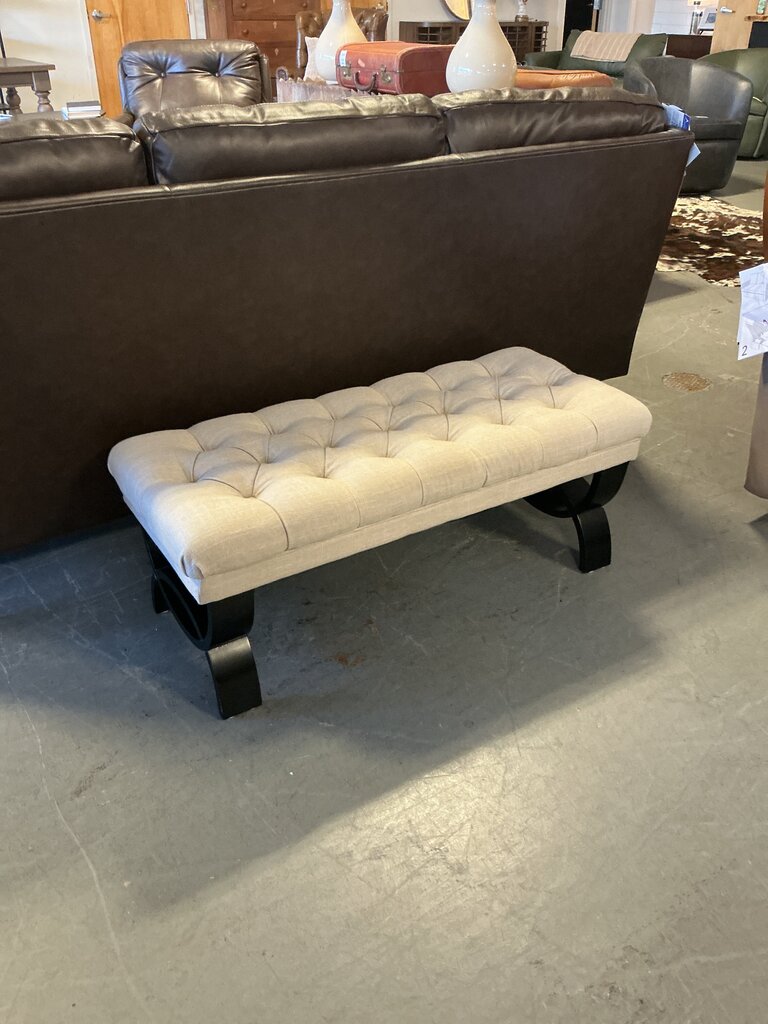 White Tufted Bench