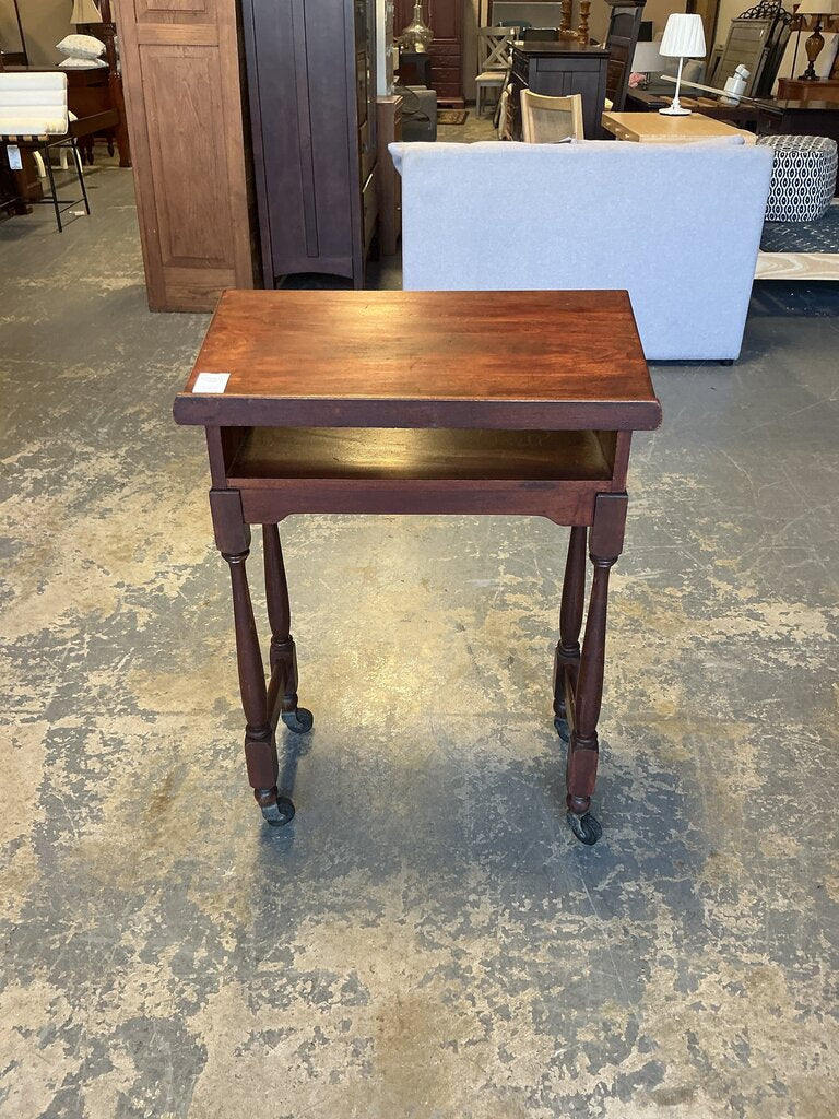 Small Wood Podium on Wheels