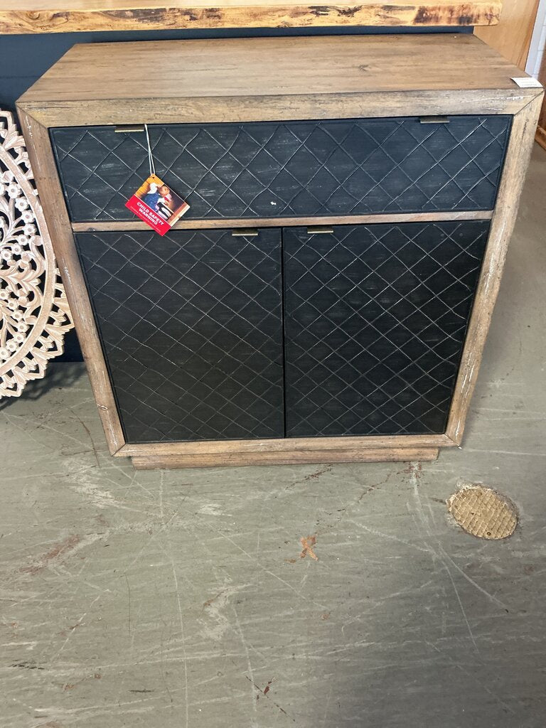 Natural & Metal 2 Door Cabinet