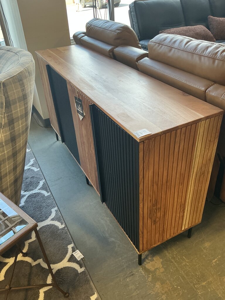 Two-Tone Slatted Console