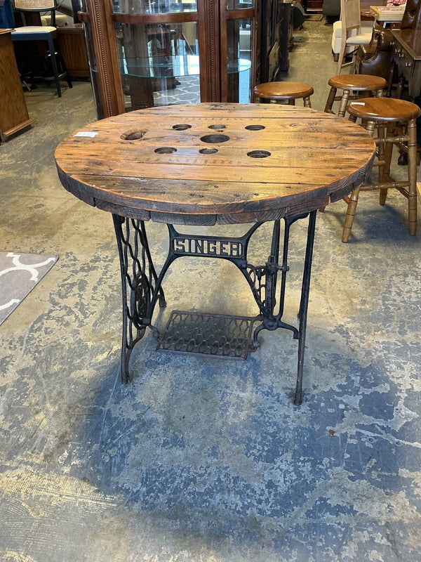 Vintage Rustic Table w/ Singer Base