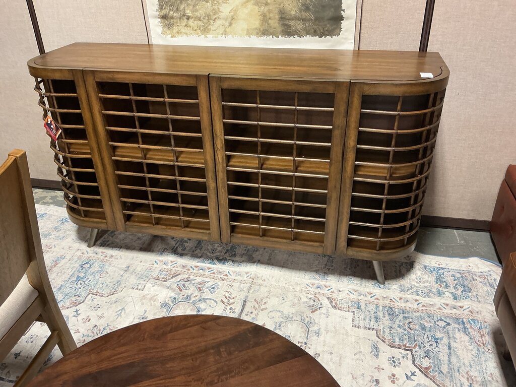 Curved Cinnamon 4 Door Cabinet