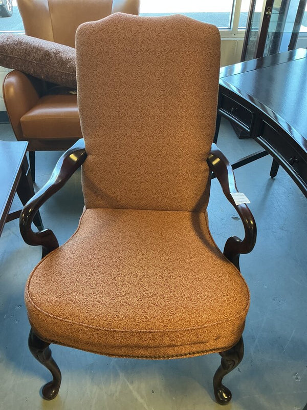 Dark Wood Floral Armchair