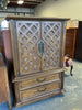 Vintage Carved Wood Bachelors Chest/Wardrobe