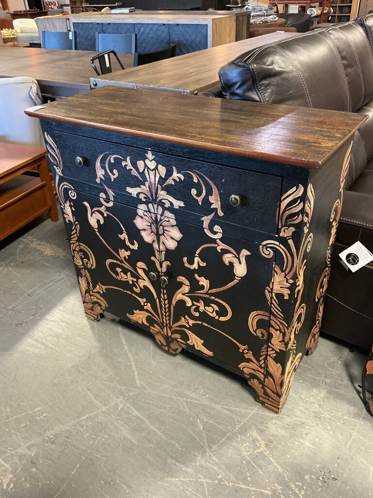 Black & Gold Painted Cabinet