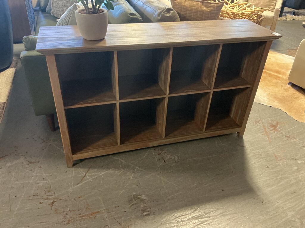 Acadian 8 Cube Storage Sofa Table- Distressed Grey