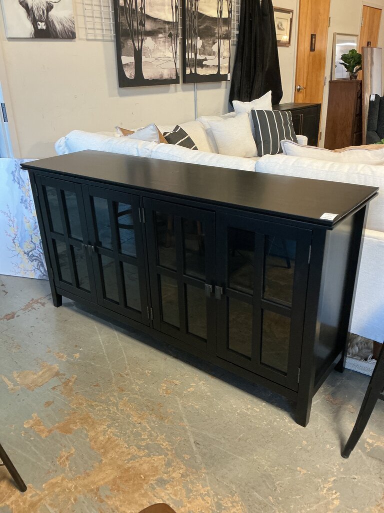 Artisan 4 Door Storage Cabinet (as is top)- Black