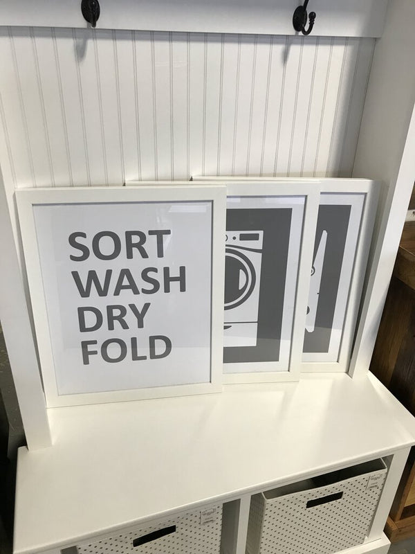 Laundry Art - Gray/White (Set of 3)